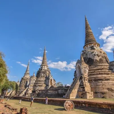 Temples of Ayutthaya from Bangkok. Thailand's Ancient Capital